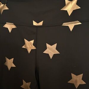 Black Leggings with Gold Stars